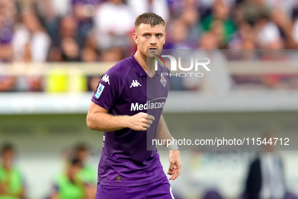 Lucas Beltran of ACF Fiorentina looks on during the Serie A Enilive match between ACF Fiorentina and AC Monza at Stadio Artemio Franchi on S...