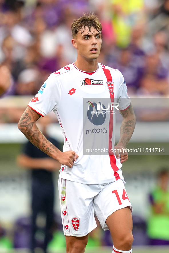 Daniel Maldini of AC Monza looks on during the Serie A Enilive match between ACF Fiorentina and AC Monza at Stadio Artemio Franchi on Septem...