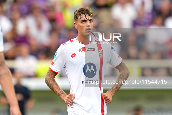 Daniel Maldini of AC Monza looks on during the Serie A Enilive match between ACF Fiorentina and AC Monza at Stadio Artemio Franchi on Septem...