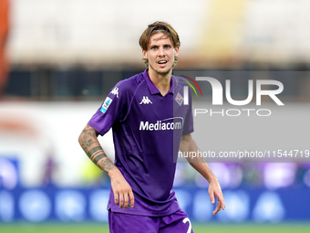 Andrea Colpani of ACF Fiorentina looks on during the Serie A Enilive match between ACF Fiorentina and AC Monza at Stadio Artemio Franchi on...