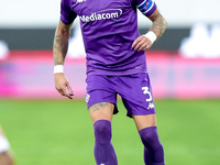 Cristiano Biraghi of ACF Fiorentina in action during the Serie A Enilive match between ACF Fiorentina and AC Monza at Stadio Artemio Franchi...