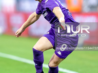 Lucas Beltran of ACF Fiorentina in action during the Serie A Enilive match between ACF Fiorentina and AC Monza at Stadio Artemio Franchi on...