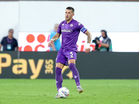 Cristiano Biraghi of ACF Fiorentina in action during the Serie A Enilive match between ACF Fiorentina and AC Monza at Stadio Artemio Franchi...