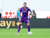 Cristiano Biraghi of ACF Fiorentina in action during the Serie A Enilive match between ACF Fiorentina and AC Monza at Stadio Artemio Franchi...