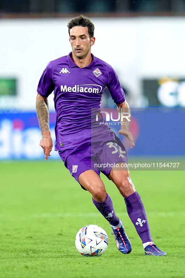 Danilo Cataldi of ACF Fiorentina in action during the Serie A Enilive match between ACF Fiorentina and AC Monza at Stadio Artemio Franchi on...