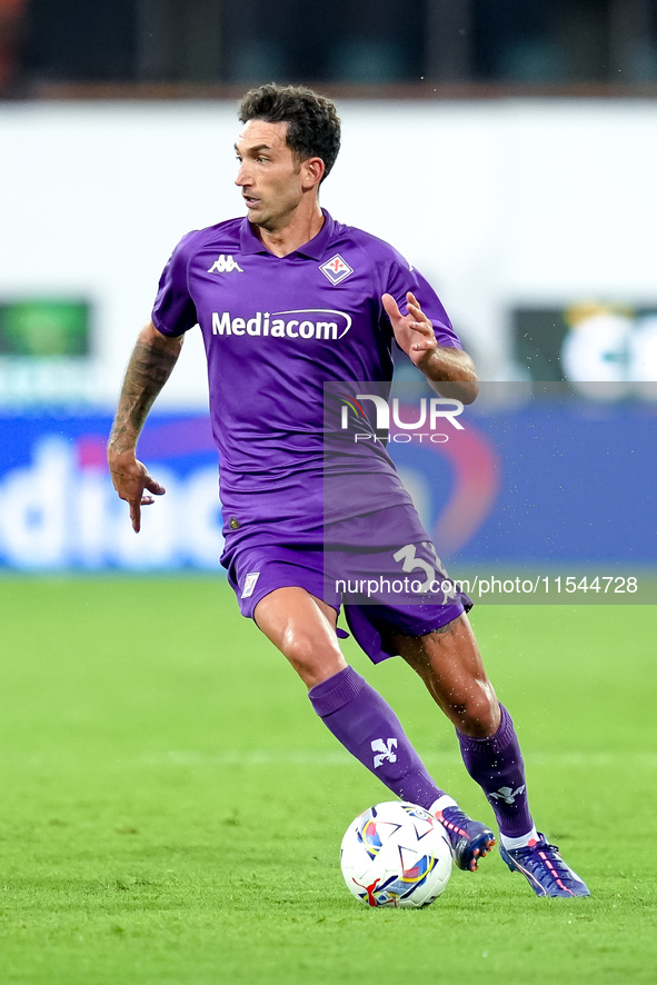 Danilo Cataldi of ACF Fiorentina in action during the Serie A Enilive match between ACF Fiorentina and AC Monza at Stadio Artemio Franchi on...