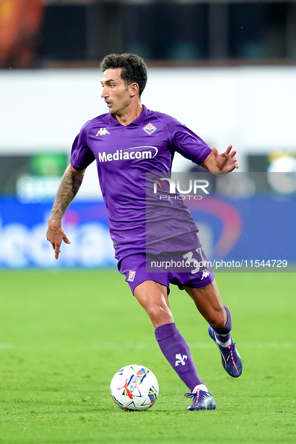 Danilo Cataldi of ACF Fiorentina in action during the Serie A Enilive match between ACF Fiorentina and AC Monza at Stadio Artemio Franchi on...