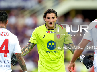 Stefano Turati of AC Monza reacts during the Serie A Enilive match between ACF Fiorentina and AC Monza at Stadio Artemio Franchi on Septembe...