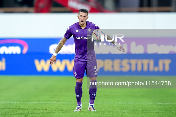 Cristiano Biraghi of ACF Fiorentina during the Serie A Enilive match between ACF Fiorentina and AC Monza at Stadio Artemio Franchi on Septem...