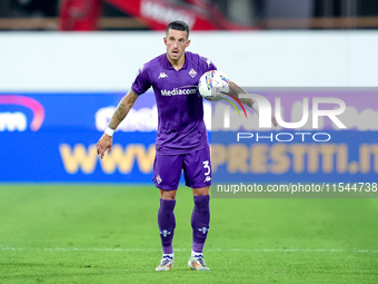 Cristiano Biraghi of ACF Fiorentina during the Serie A Enilive match between ACF Fiorentina and AC Monza at Stadio Artemio Franchi on Septem...