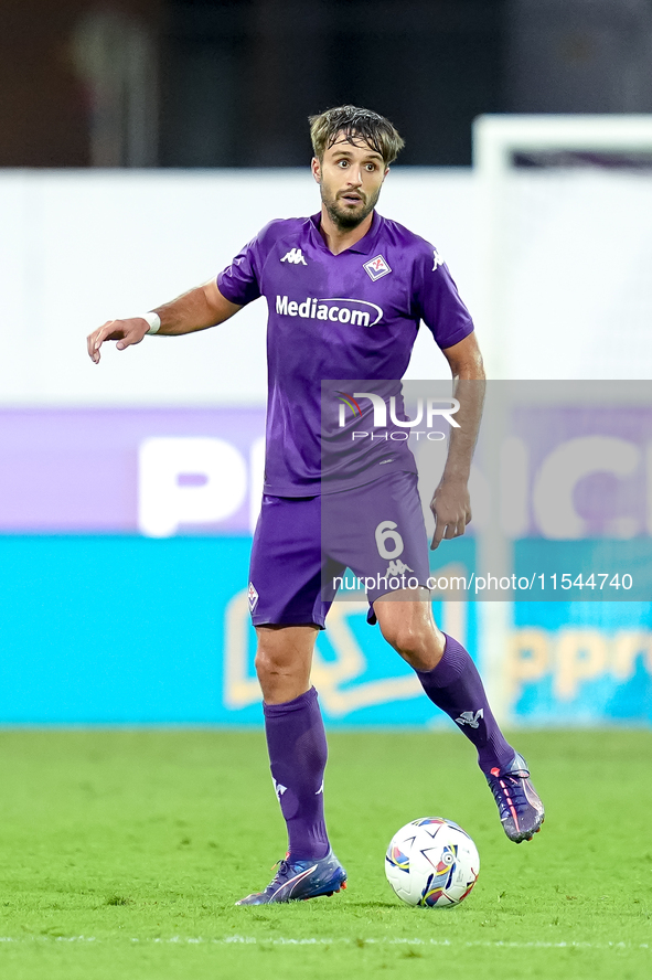 Luca Ranieri of ACF Fiorentina during the Serie A Enilive match between ACF Fiorentina and AC Monza at Stadio Artemio Franchi on September 0...