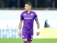 Cristiano Biraghi of ACF Fiorentina looks on during the Serie A Enilive match between ACF Fiorentina and AC Monza at Stadio Artemio Franchi...