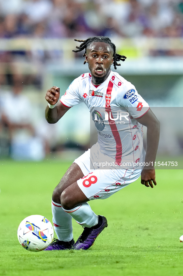 Warren Bondo of AC Monza during the Serie A Enilive match between ACF Fiorentina and AC Monza at Stadio Artemio Franchi on September 01, 202...