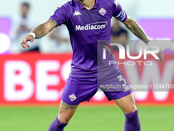 Cristiano Biraghi of ACF Fiorentina during the Serie A Enilive match between ACF Fiorentina and AC Monza at Stadio Artemio Franchi on Septem...