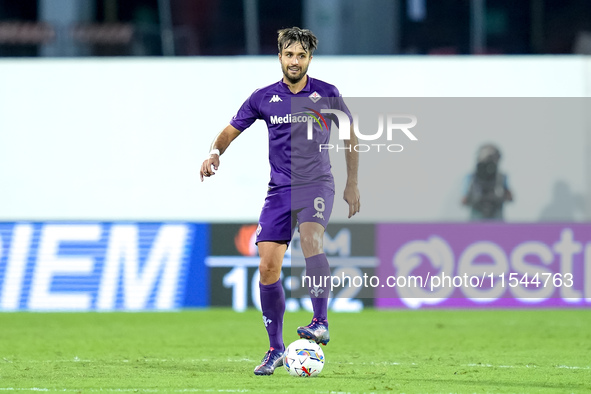 Luca Ranieri of ACF Fiorentina in action during the Serie A Enilive match between ACF Fiorentina and AC Monza at Stadio Artemio Franchi on S...