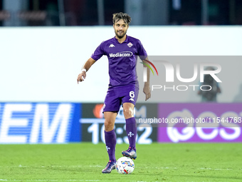 Luca Ranieri of ACF Fiorentina in action during the Serie A Enilive match between ACF Fiorentina and AC Monza at Stadio Artemio Franchi on S...