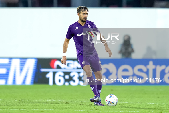 Luca Ranieri of ACF Fiorentina in action during the Serie A Enilive match between ACF Fiorentina and AC Monza at Stadio Artemio Franchi on S...