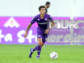 Danilo Cataldi of ACF Fiorentina in action during the Serie A Enilive match between ACF Fiorentina and AC Monza at Stadio Artemio Franchi on...