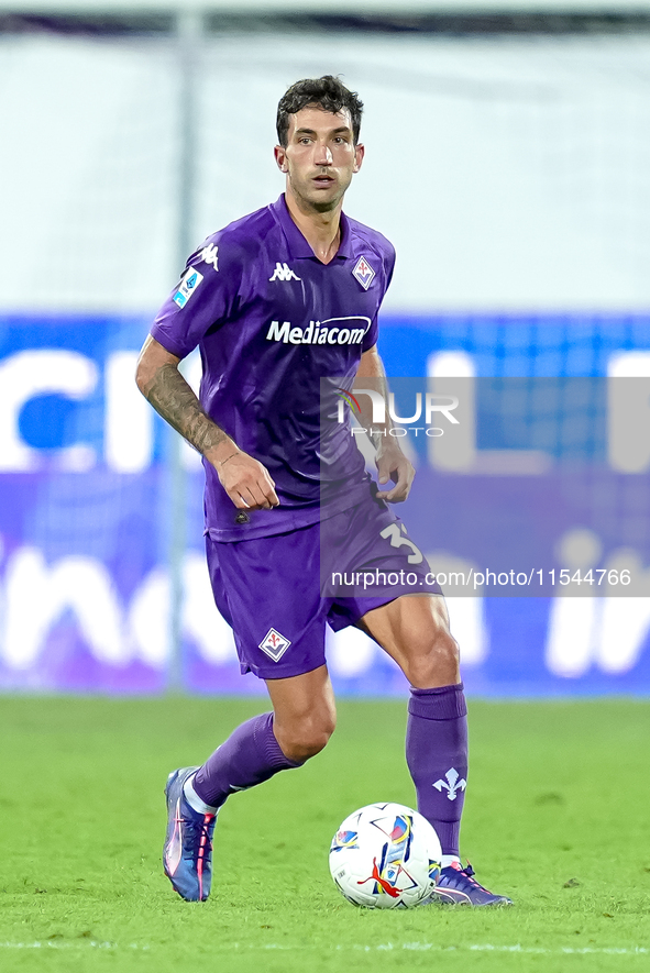 Danilo Cataldi of ACF Fiorentina in action during the Serie A Enilive match between ACF Fiorentina and AC Monza at Stadio Artemio Franchi on...