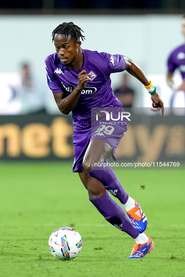 Cristian Kouame of ACF Fiorentina during the Serie A Enilive match between ACF Fiorentina and AC Monza at Stadio Artemio Franchi on Septembe...