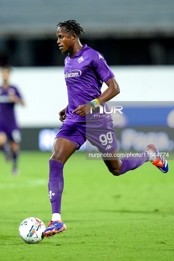 Cristian Kouame of ACF Fiorentina during the Serie A Enilive match between ACF Fiorentina and AC Monza at Stadio Artemio Franchi on Septembe...