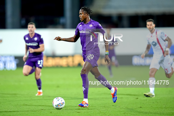 Cristian Kouame of ACF Fiorentina during the Serie A Enilive match between ACF Fiorentina and AC Monza at Stadio Artemio Franchi on Septembe...