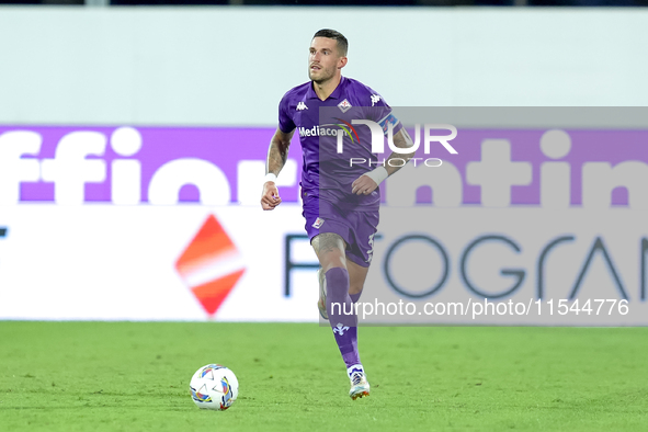 Cristiano Biraghi of ACF Fiorentina during the Serie A Enilive match between ACF Fiorentina and AC Monza at Stadio Artemio Franchi on Septem...