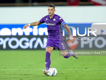 Cristiano Biraghi of ACF Fiorentina during the Serie A Enilive match between ACF Fiorentina and AC Monza at Stadio Artemio Franchi on Septem...