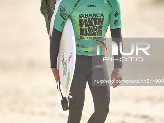 Stef van Noordennen of the Netherlands surfs on day 1 of the ABANCA Pantin Classic Galicia Pro 2024 in Pantin Beach, La Coruna, Spain. (