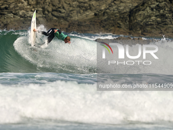 Stef van Noordennen of the Netherlands surfs on day 1 of the ABANCA Pantin Classic Galicia Pro 2024 in Pantin Beach, La Coruna, Spain. (