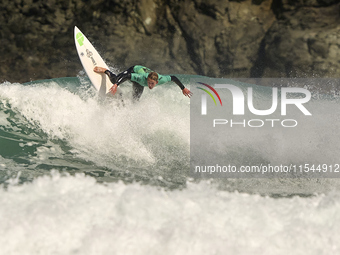 Stef van Noordennen of the Netherlands surfs on day 1 of the ABANCA Pantin Classic Galicia Pro 2024 in Pantin Beach, La Coruna, Spain. (