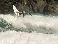 Stef van Noordennen of the Netherlands surfs on day 1 of the ABANCA Pantin Classic Galicia Pro 2024 in Pantin Beach, La Coruna, Spain. (