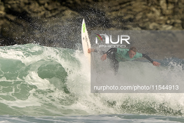 Stef van Noordennen of the Netherlands surfs on day 1 of the ABANCA Pantin Classic Galicia Pro 2024 in Pantin Beach, La Coruna, Spain. 