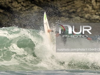 Stef van Noordennen of the Netherlands surfs on day 1 of the ABANCA Pantin Classic Galicia Pro 2024 in Pantin Beach, La Coruna, Spain. (