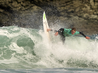 Stef van Noordennen of the Netherlands surfs on day 1 of the ABANCA Pantin Classic Galicia Pro 2024 in Pantin Beach, La Coruna, Spain. (