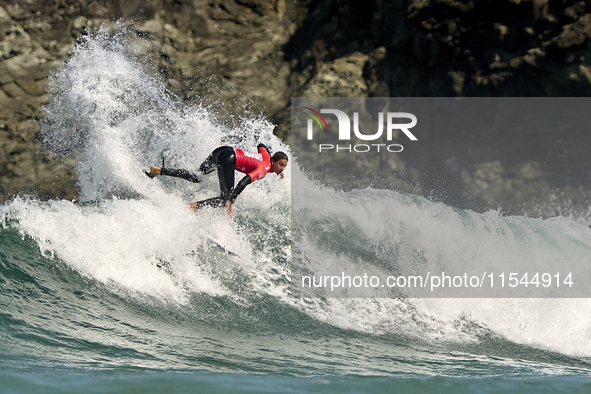 John John Rabinovitch of Israel surfs on day 1 of the ABANCA Pantin Classic Galicia Pro 2024 in Pantin Beach, La Coruna, Spain. 