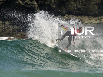 John John Rabinovitch of Israel surfs on day 1 of the ABANCA Pantin Classic Galicia Pro 2024 in Pantin Beach, La Coruna, Spain. (