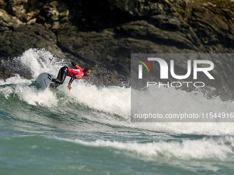 John John Rabinovitch of Israel surfs on day 1 of the ABANCA Pantin Classic Galicia Pro 2024 in Pantin Beach, La Coruna, Spain. (