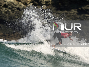 John John Rabinovitch of Israel surfs on day 1 of the ABANCA Pantin Classic Galicia Pro 2024 in Pantin Beach, La Coruna, Spain. (