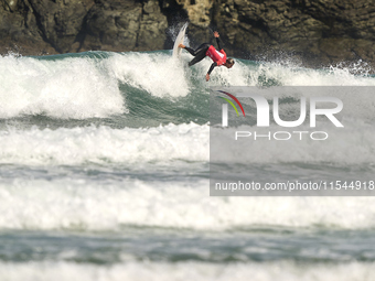 John John Rabinovitch of Israel surfs on day 1 of the ABANCA Pantin Classic Galicia Pro 2024 in Pantin Beach, La Coruna, Spain. (