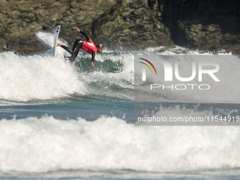 John John Rabinovitch of Israel surfs on day 1 of the ABANCA Pantin Classic Galicia Pro 2024 in Pantin Beach, La Coruna, Spain. (