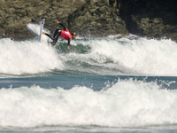 John John Rabinovitch of Israel surfs on day 1 of the ABANCA Pantin Classic Galicia Pro 2024 in Pantin Beach, La Coruna, Spain. (