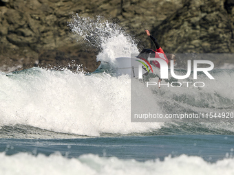 John John Rabinovitch of Israel surfs on day 1 of the ABANCA Pantin Classic Galicia Pro 2024 in Pantin Beach, La Coruna, Spain. (