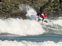 John John Rabinovitch of Israel surfs on day 1 of the ABANCA Pantin Classic Galicia Pro 2024 in Pantin Beach, La Coruna, Spain. (