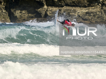 John John Rabinovitch of Israel surfs on day 1 of the ABANCA Pantin Classic Galicia Pro 2024 in Pantin Beach, La Coruna, Spain. (