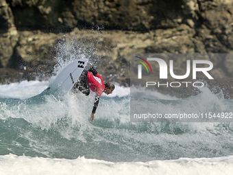 John John Rabinovitch of Israel surfs on day 1 of the ABANCA Pantin Classic Galicia Pro 2024 in Pantin Beach, La Coruna, Spain. (