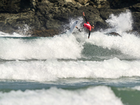 John John Rabinovitch of Israel surfs on day 1 of the ABANCA Pantin Classic Galicia Pro 2024 in Pantin Beach, La Coruna, Spain. (