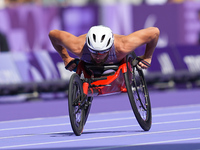 Brian Siemann of United States of America in action in Men's 100m - T53 Round 1 during the Paris 2024 Paralympic Games at Stade de France on...