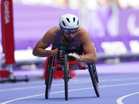 Brian Siemann of United States of America in action in Men's 100m - T53 Round 1 during the Paris 2024 Paralympic Games at Stade de France on...