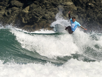 Daryl Barrier of France surfs on day 1 of the ABANCA Pantin Classic Galicia Pro 2024 in Pantin Beach, La Coruna, Spain. (